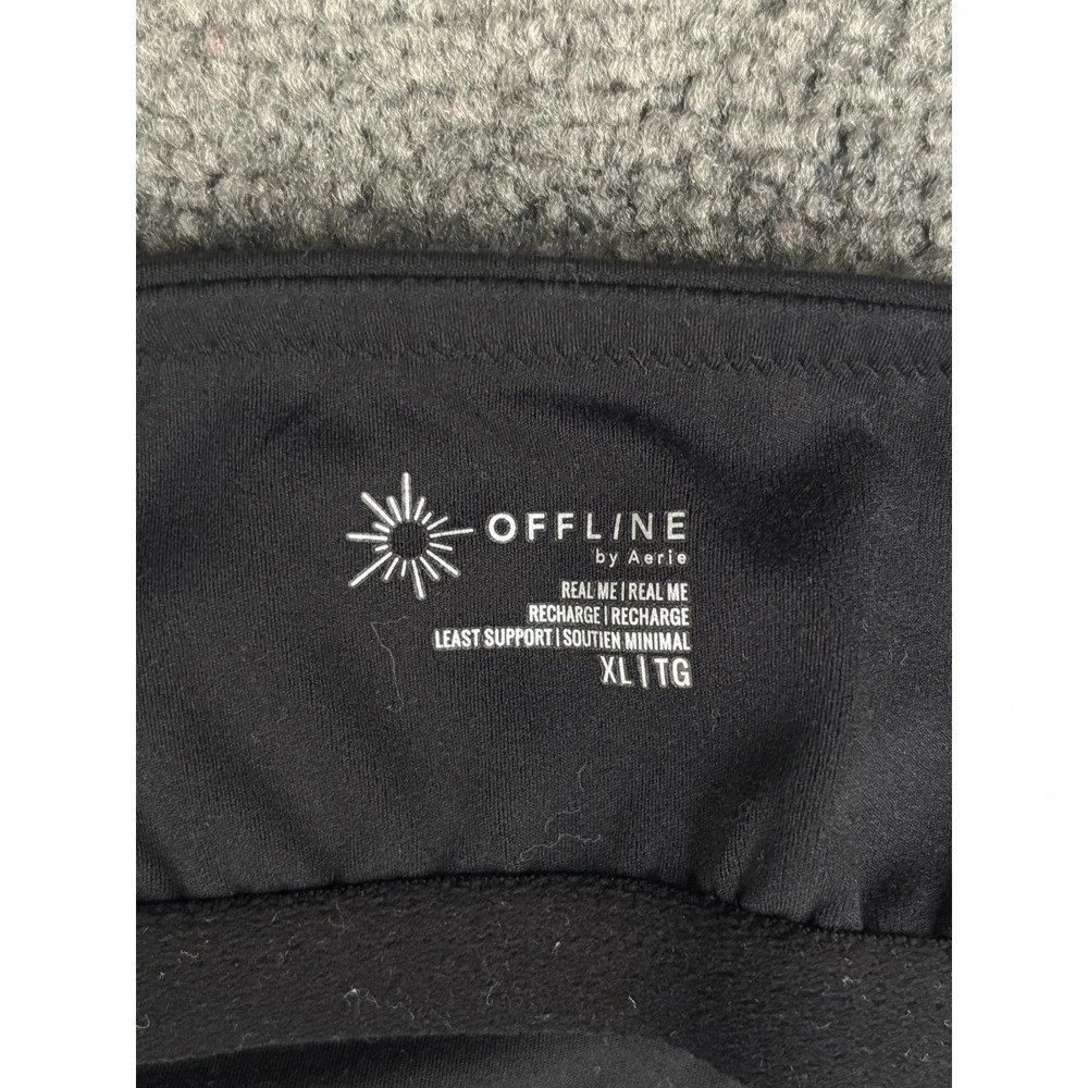 Offline Cropped Camisole Top Women's XL Black Adjustable Strap Nylon Stretch